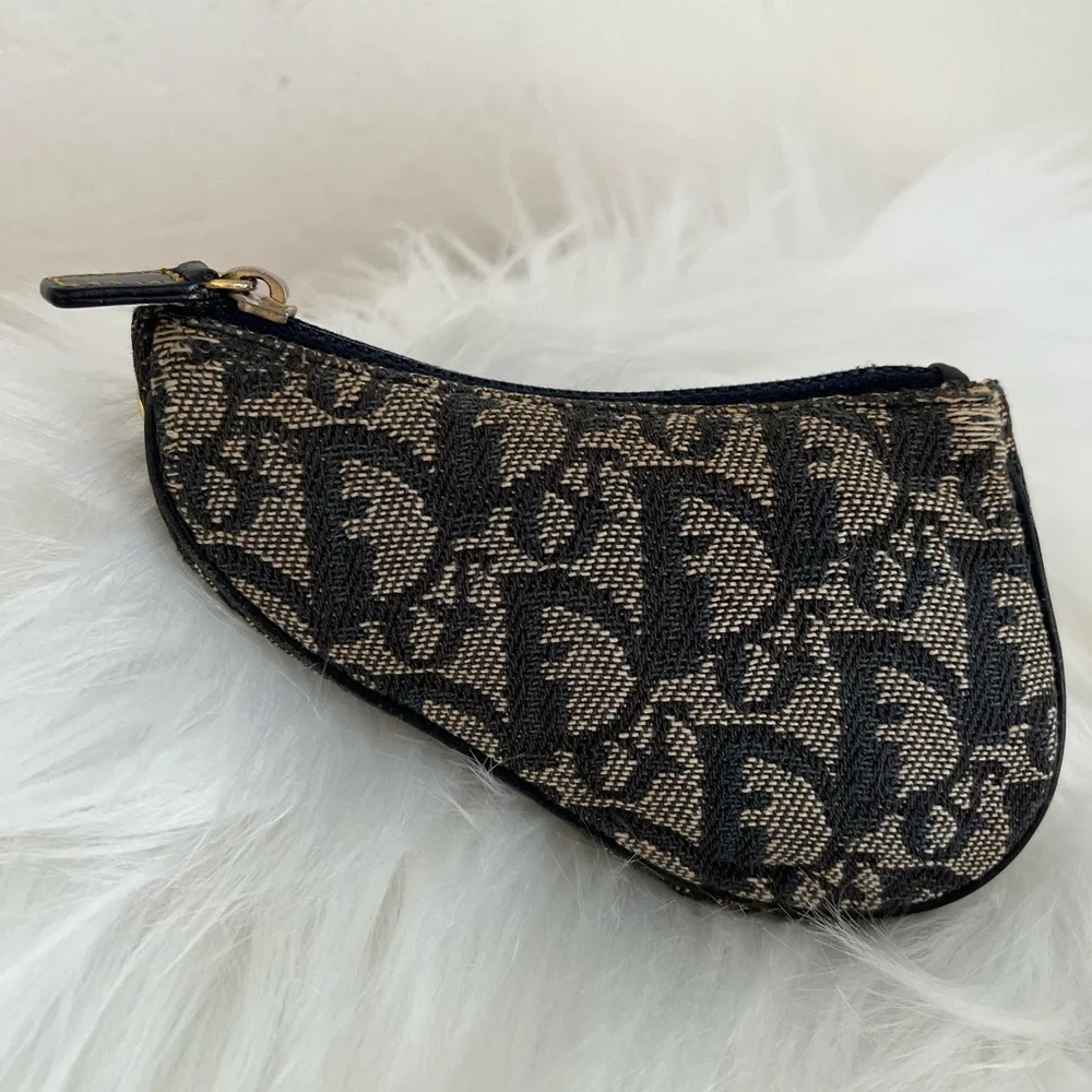 Christian Dior Trotter Coin Purse Oblique Saddle Vintage - Picture 3 of 15